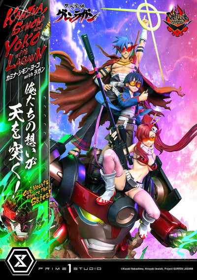 Tengan Toppa Gurren Lagann - Kamina, Simon & Yoko - Our Hearts Pierce the Skies (Deluxe Bonus) 1/4 Scale Statue