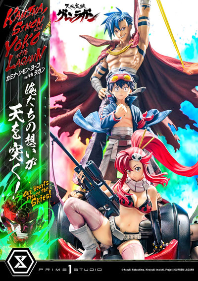 Tengan Toppa Gurren Lagann - Kamina, Simon & Yoko - Our Hearts Pierce the Skies (Deluxe Bonus) 1/4 Scale Statue