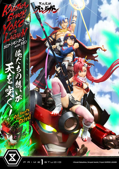 Tengan Toppa Gurren Lagann - Kamina, Simon & Yoko - Our Hearts Pierce the Skies (Deluxe Bonus) 1/4 Scale Statue