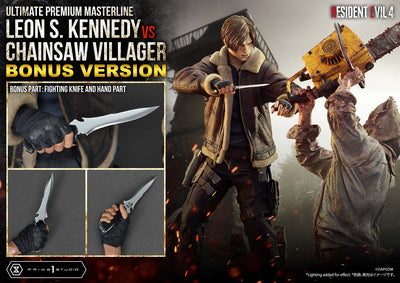 Resident Evil 4 - Leon Kennedy vs. Chainsaw Villager 1/4 Scale Statue (BONUS)