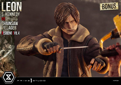 Resident Evil 4 - Leon Kennedy vs. Chainsaw Villager 1/4 Scale Statue (BONUS)