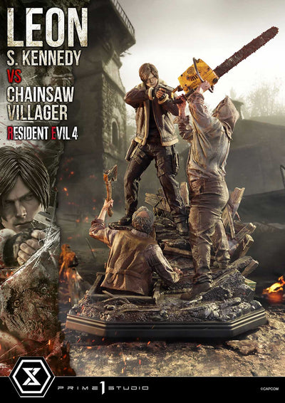 Resident Evil 4 - Leon Kennedy vs. Chainsaw Villager 1/4 Scale Statue (BONUS)