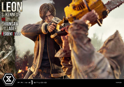 Resident Evil 4 - Leon Kennedy vs. Chainsaw Villager 1/4 Scale Statue (BONUS)