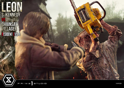 Resident Evil 4 - Leon Kennedy vs. Chainsaw Villager 1/4 Scale Statue (BONUS)
