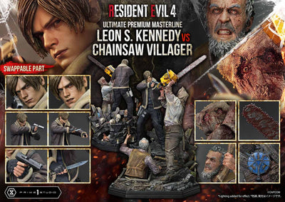 Resident Evil 4 - Leon Kennedy vs. Chainsaw Villager 1/4 Scale Statue (BONUS)