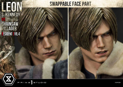 Resident Evil 4 - Leon Kennedy vs. Chainsaw Villager 1/4 Scale Statue (BONUS)