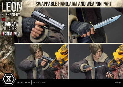 Resident Evil 4 - Leon Kennedy vs. Chainsaw Villager 1/4 Scale Statue (BONUS)