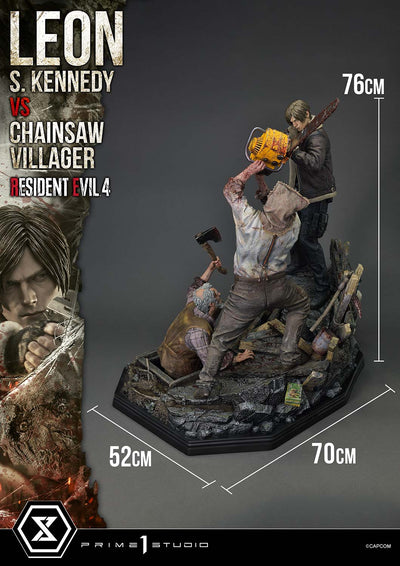 Resident Evil 4 - Leon Kennedy vs. Chainsaw Villager 1/4 Scale Statue (BONUS)
