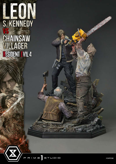 Resident Evil 4 - Leon Kennedy vs. Chainsaw Villager 1/4 Scale Statue (BONUS)