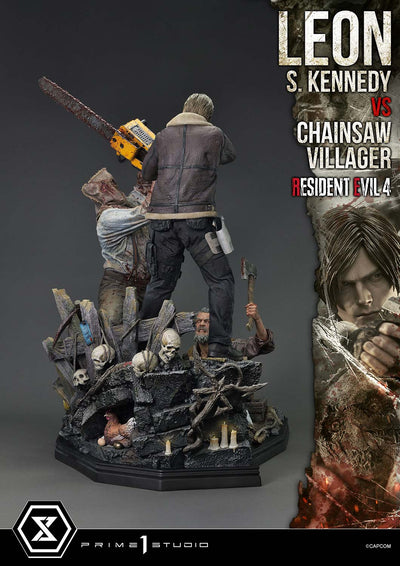Resident Evil 4 - Leon Kennedy vs. Chainsaw Villager 1/4 Scale Statue (BONUS)