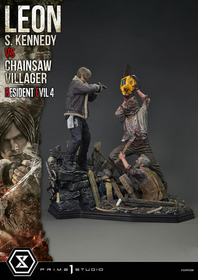 Resident Evil 4 - Leon Kennedy vs. Chainsaw Villager 1/4 Scale Statue (BONUS)
