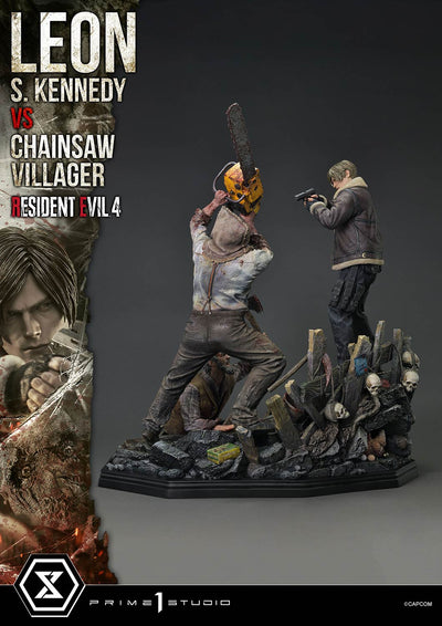 Resident Evil 4 - Leon Kennedy vs. Chainsaw Villager 1/4 Scale Statue (BONUS)