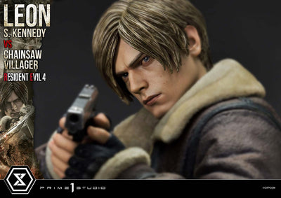 Resident Evil 4 - Leon Kennedy vs. Chainsaw Villager 1/4 Scale Statue (BONUS)