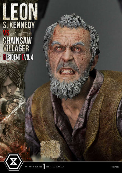 Resident Evil 4 - Leon Kennedy vs. Chainsaw Villager 1/4 Scale Statue (BONUS)