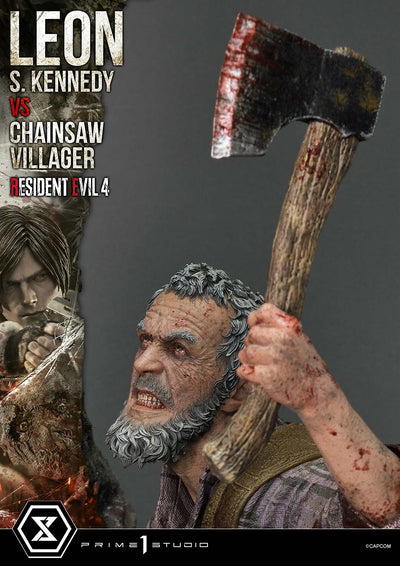 Resident Evil 4 - Leon Kennedy vs. Chainsaw Villager 1/4 Scale Statue (BONUS)