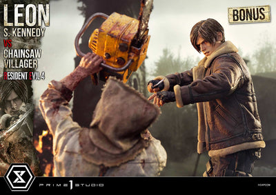 Resident Evil 4 - Leon Kennedy vs. Chainsaw Villager 1/4 Scale Statue (BONUS)