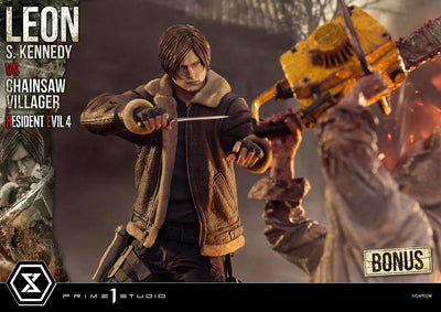Resident Evil 4 - Leon Kennedy vs. Chainsaw Villager 1/4 Scale Statue (BONUS)