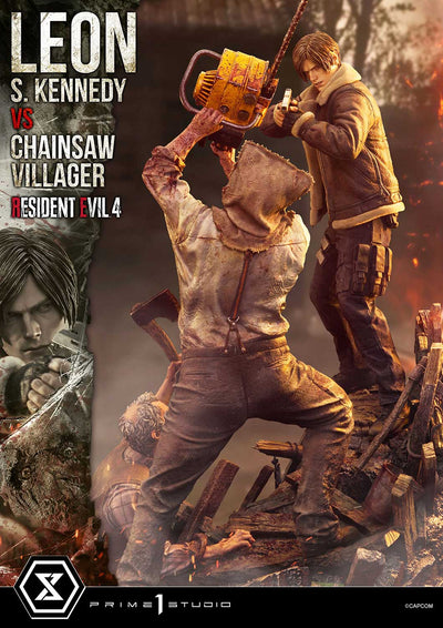 Resident Evil 4 - Leon Kennedy vs. Chainsaw Villager 1/4 Scale Statue (BONUS)