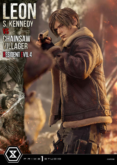 Resident Evil 4 - Leon Kennedy vs. Chainsaw Villager 1/4 Scale Statue (BONUS)