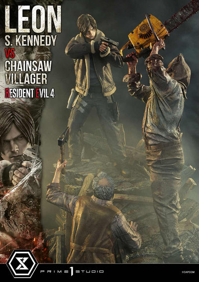 Resident Evil 4 - Leon Kennedy vs. Chainsaw Villager 1/4 Scale Statue (BONUS)