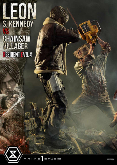 Resident Evil 4 - Leon Kennedy vs. Chainsaw Villager 1/4 Scale Statue (BONUS)