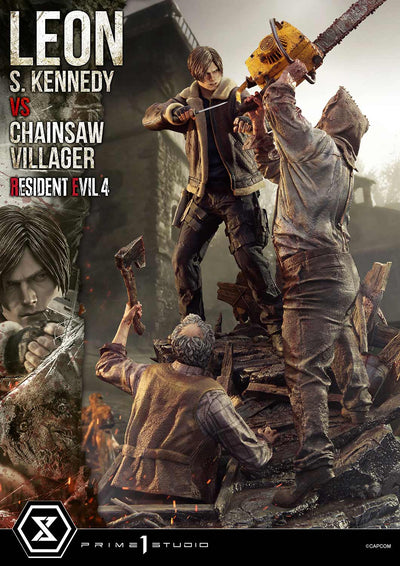 Resident Evil 4 - Leon Kennedy vs. Chainsaw Villager 1/4 Scale Statue (BONUS)