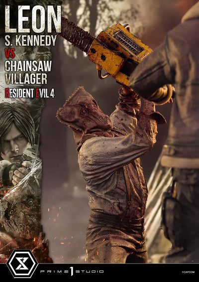 Resident Evil 4 - Leon Kennedy vs. Chainsaw Villager 1/4 Scale Statue (BONUS)