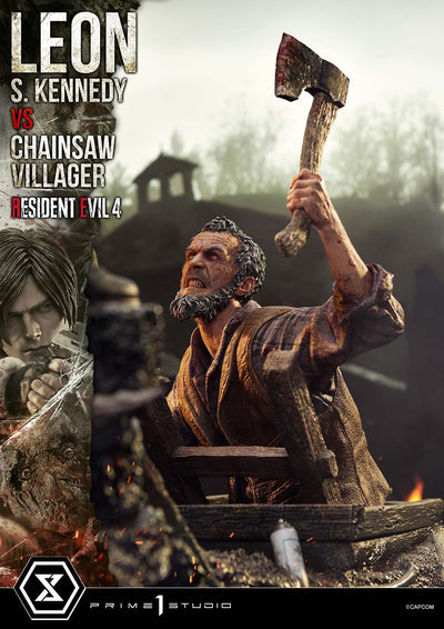 Resident Evil 4 - Leon Kennedy vs. Chainsaw Villager 1/4 Scale Statue (BONUS)