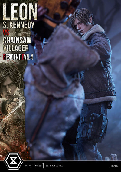 Resident Evil 4 - Leon Kennedy vs. Chainsaw Villager 1/4 Scale Statue (BONUS)