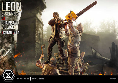 Resident Evil 4 - Leon Kennedy vs. Chainsaw Villager 1/4 Scale Statue (BONUS)