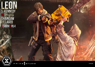 Resident Evil 4 - Leon Kennedy vs. Chainsaw Villager 1/4 Scale Statue (BONUS)