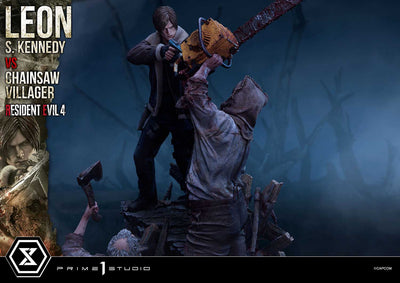 Resident Evil 4 - Leon Kennedy vs. Chainsaw Villager 1/4 Scale Statue (BONUS)