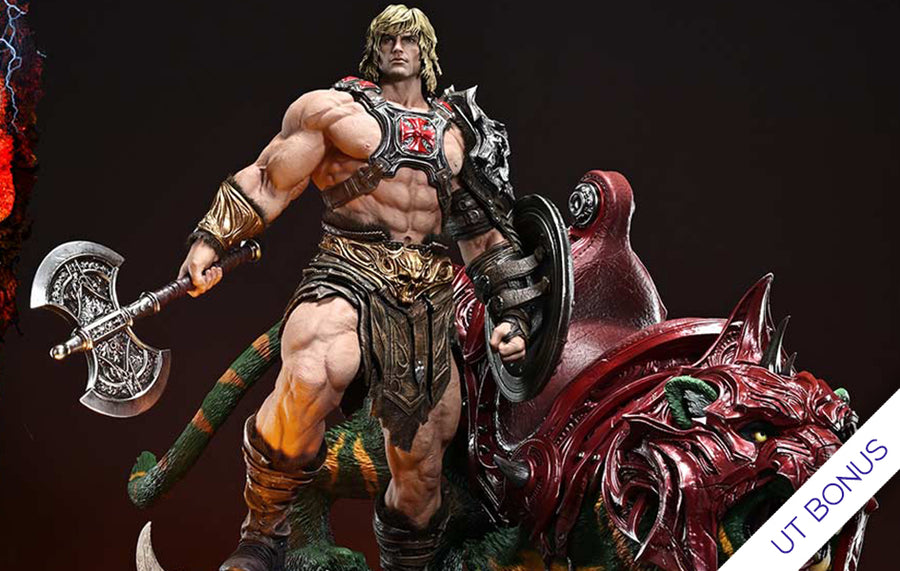 Masters Of The Universe: He-Man & Battle Cat Ultimate Bonus Version 1/4 Scale Statue