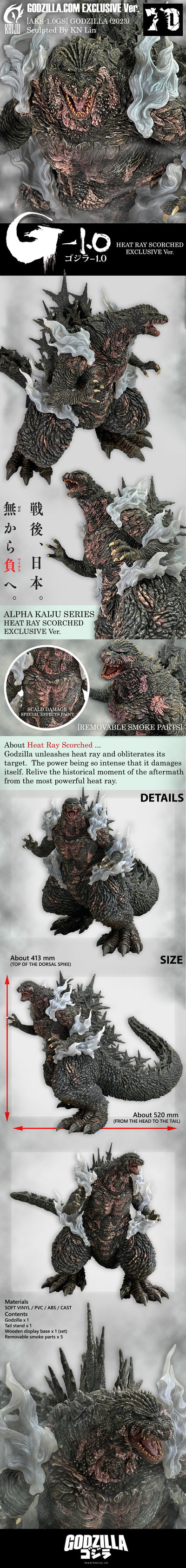 Godzilla Minus One - Godzilla (Heat Ray Scorched Ver. w/ Smoke Effects) Statue