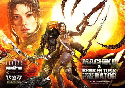 Aliens vs. Predator - Machiko & Broken Tusk Predator (Deluxe) 1/4 Scale Statue
