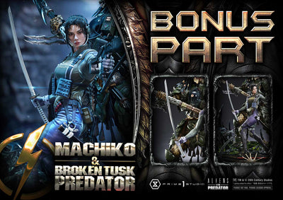 Aliens vs. Predator - Machiko & Broken Tusk Predator (Deluxe Bonus) 1/4 Scale Statue