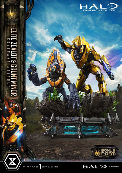 Halo: Campaign Evolved - Elite Zealot & Grunt Minor: Covenant Assault (Bonus) 1/4 Scale Statue