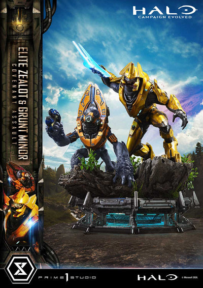 Halo: Campaign Evolved - Elite Zealot & Grunt Minor: Covenant Assault (Regular) 1/4 Scale Statue