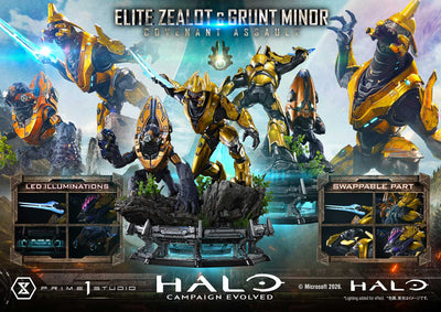 Halo: Campaign Evolved - Elite Zealot & Grunt Minor: Covenant Assault (Bonus) 1/4 Scale Statue