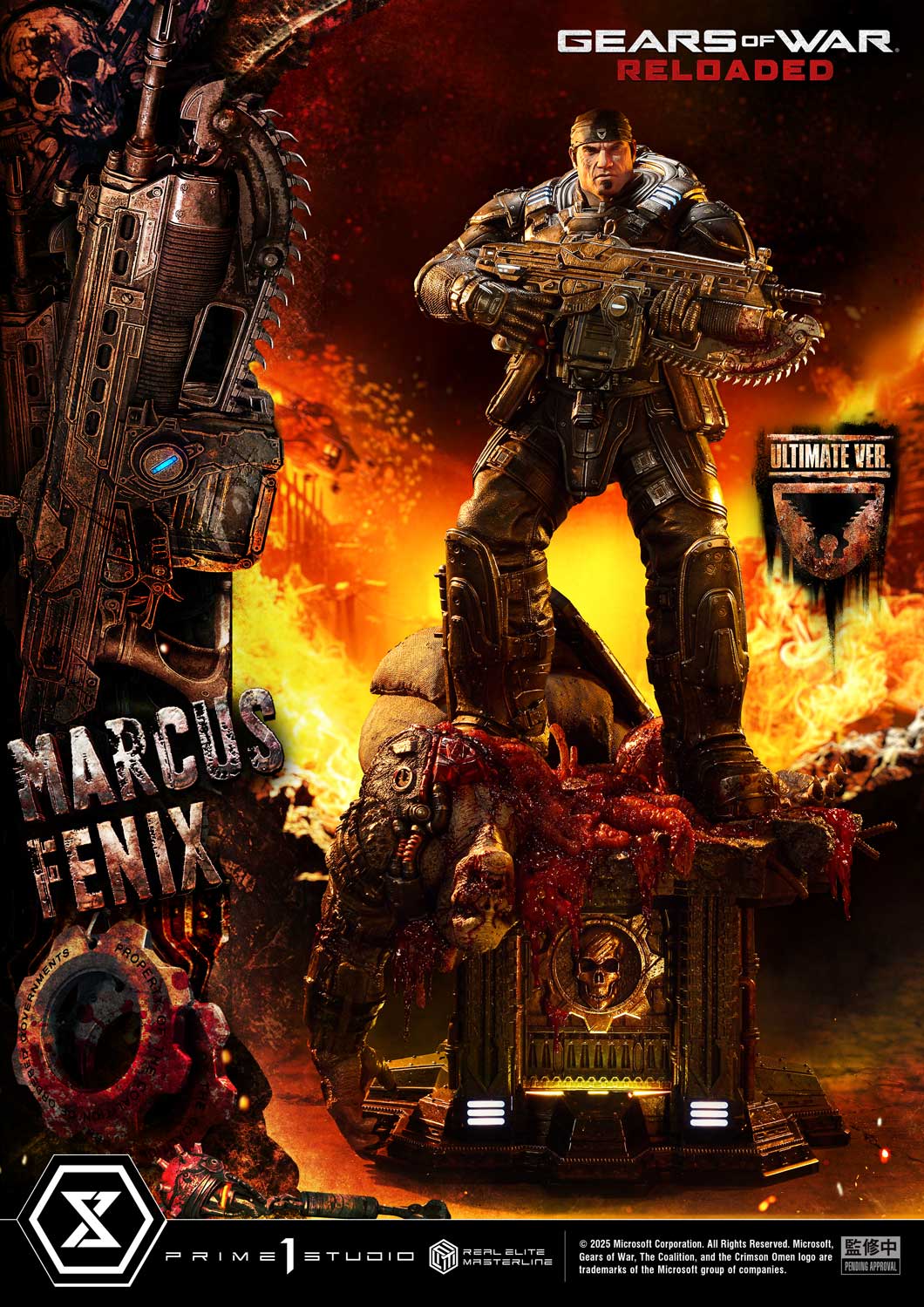 Gears of War: Reloaded Real Elite Masterline Series Statue 1/3 Marcus Fenix Ultimate Bonus Version 97 cm