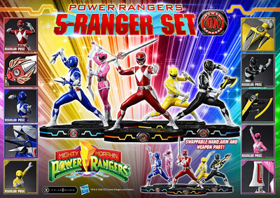Mighty Morphin Power Rangers (Deluxe) 5-Ranger 1/4 Scale Statue Set