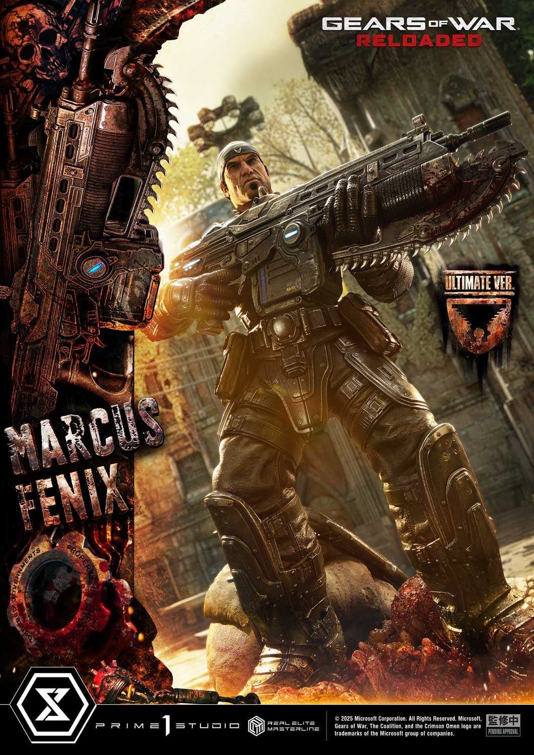 Gears of War: Reloaded Real Elite Masterline Series Statue 1/3 Marcus Fenix Ultimate Bonus Version 97 cm