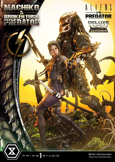 Aliens vs. Predator - Machiko & Broken Tusk Predator (Deluxe Bonus) 1/4 Scale Statue