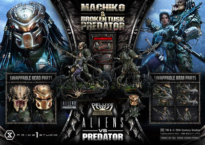 Aliens vs. Predator - Machiko & Broken Tusk Predator (Deluxe) 1/4 Scale Statue