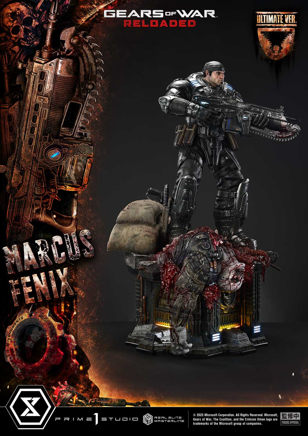 Gears of War: Reloaded Real Elite Masterline Series Statue 1/3 Marcus Fenix Ultimate Bonus Version 97 cm