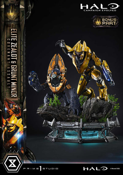 Halo: Campaign Evolved - Elite Zealot & Grunt Minor: Covenant Assault (Bonus) 1/4 Scale Statue
