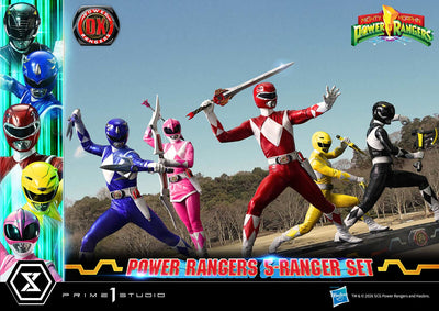 Mighty Morphin Power Rangers (Deluxe Bonus) 5-Ranger 1/4 Scale Statue Set