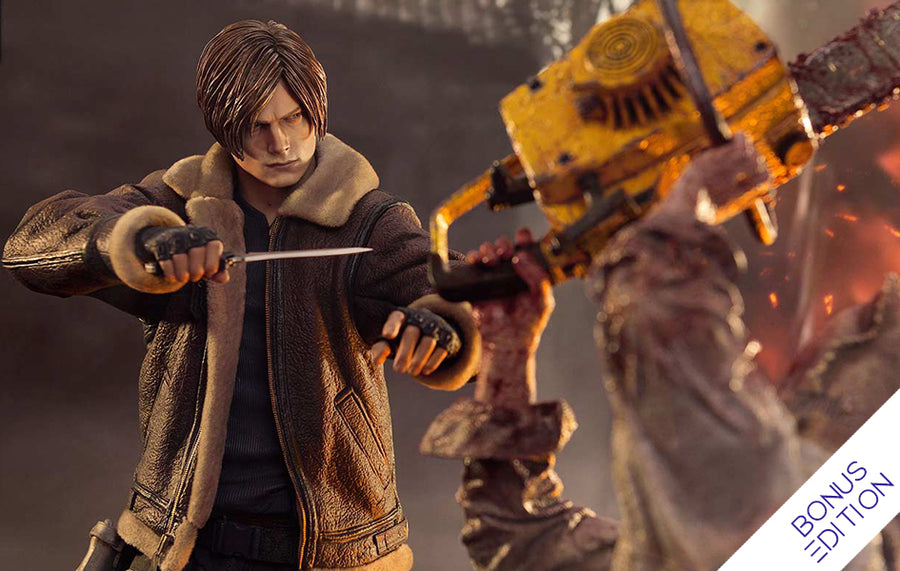 Resident Evil 4 - Leon Kennedy vs. Chainsaw Villager 1/4 Scale Statue (BONUS)