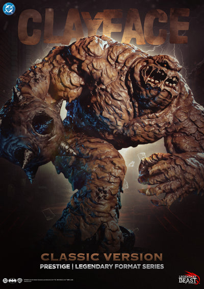 Clayface Prestige Series statue — classic version promotional poster