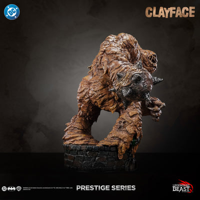 Clayface Prestige Series statue — rear three-quarter view